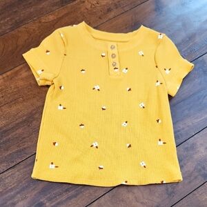 3/$15! Cat & Jack 4t Yellow Kids Shirt with Floral Pattern